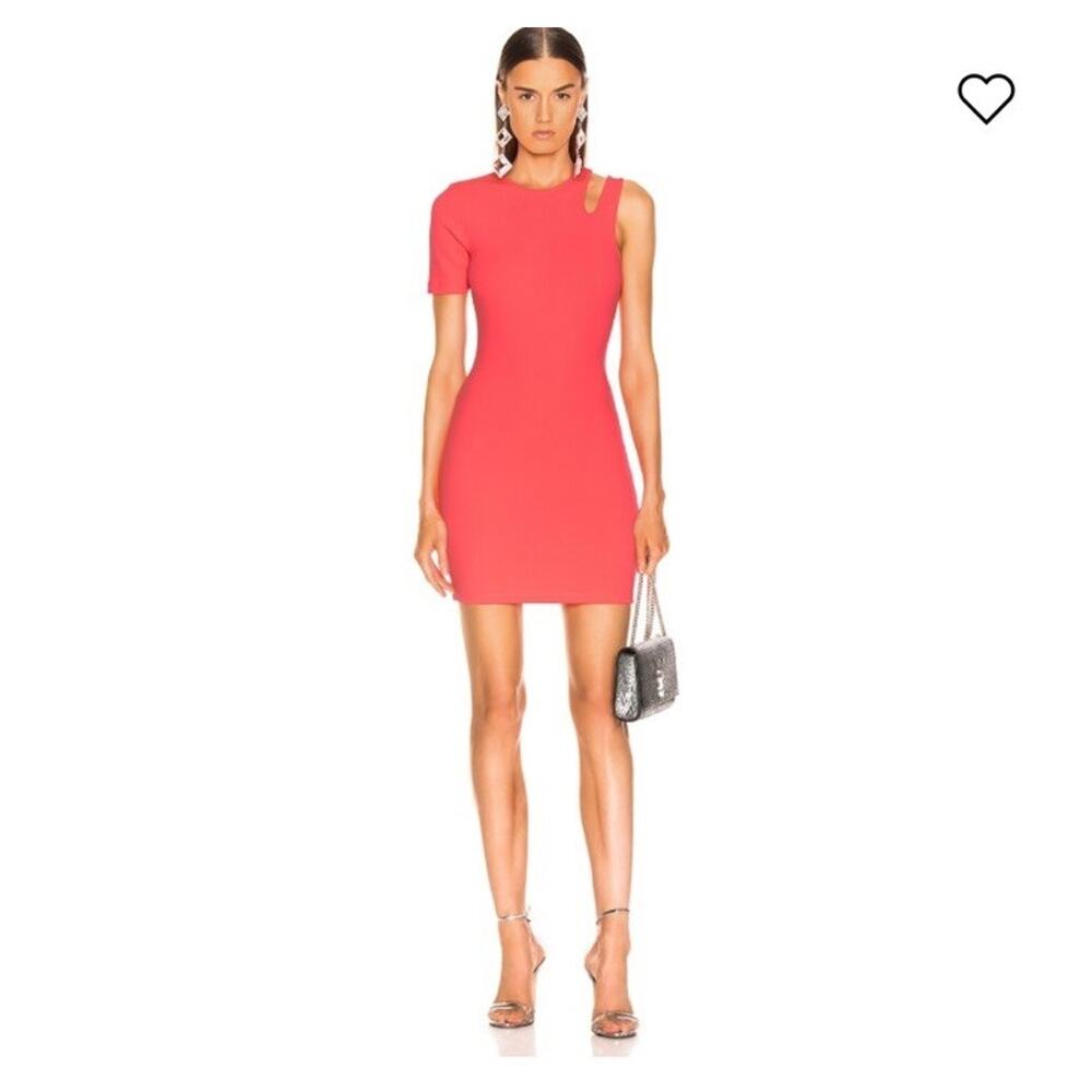Alexander Wang Neon Orange Cutout Scuba Bodycon Mini Tank Medium Cocktail N23